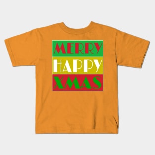 Merry Happy Xmas - Double-sided Kids T-Shirt